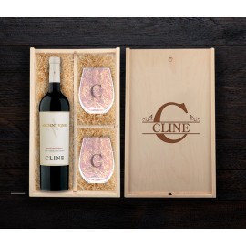 Custom Printed Wine and Stemless Wine Glass Gift Set