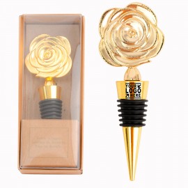 Custom Gold Roses Wine Stopper For Weddings Party Favor with Logo