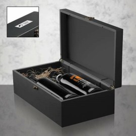 Logo Branded Ravencliffe Wine Box - Black 2 x 750ml