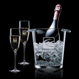 Custom Labeled Aristocrat Wine Cooler & 2 Flutes  Custom Labeled Aristocrat Wine Cooler & 2 Flutes
