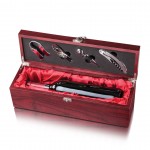 Custom Printed Cobourg Wine Box - Rosewood/Red Satin