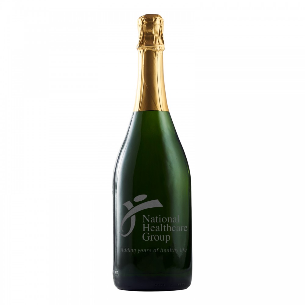 Custom Printed Etched Non-Alcholic Sparkling Grape Juice with No Color Fill