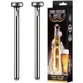 Logo Branded 2 Pack Beer Chillers Stainless Steel Drink Chiller Sticks