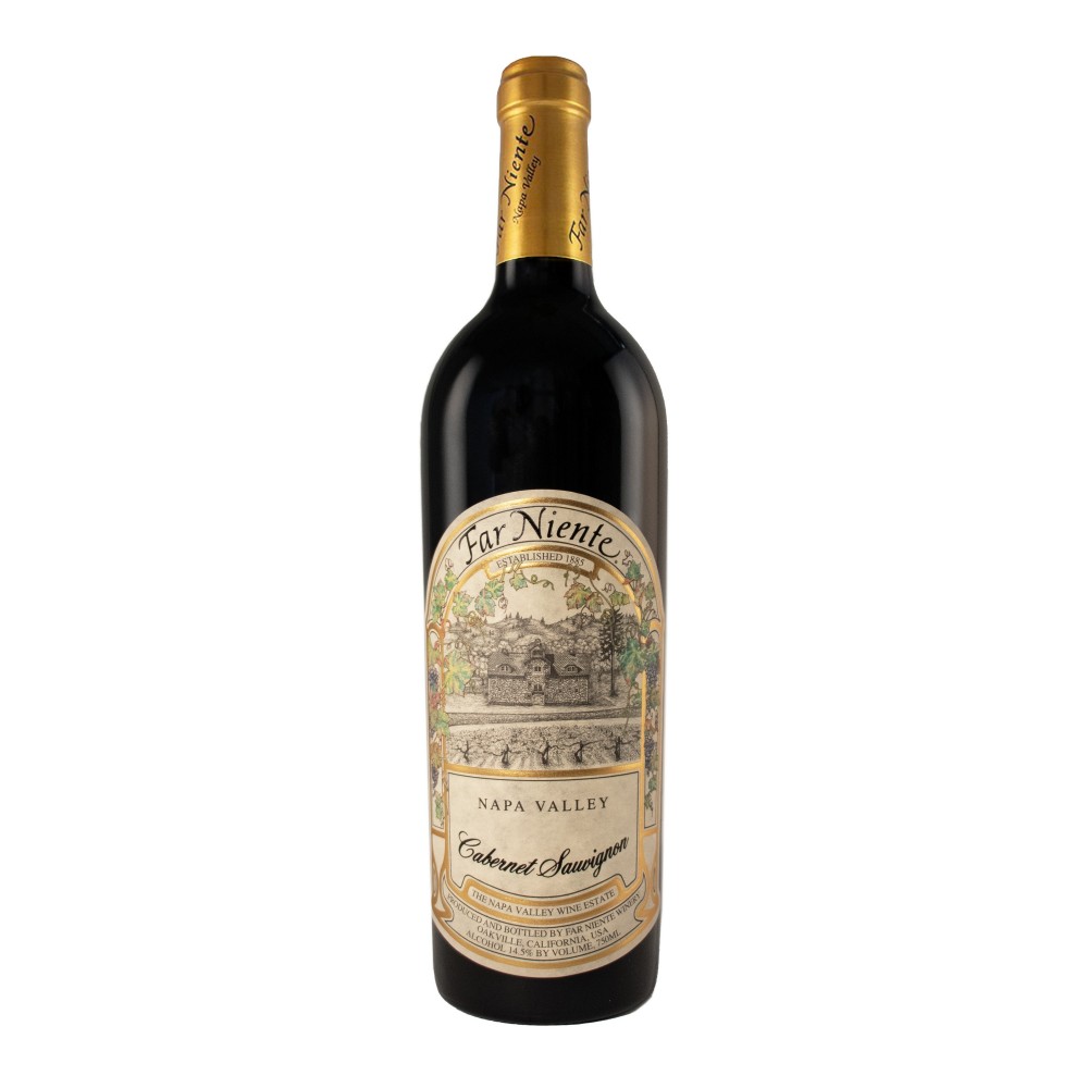 Etched Far Niente Cabernet Red Wine w/Color Fill with Logo Etched Far Niente Cabernet Red Wine w/Color Fill with Logo