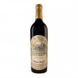 Etched Far Niente Cabernet Red Wine w/Color Fill with Logo  Etched Far Niente Cabernet Red Wine w/Color Fill with Logo