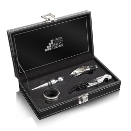 Aikman 4pc Wine Accessory Set with Logo  Aikman 4pc Wine Accessory Set with Logo