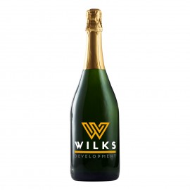 Etched CA Champagne Sparkling White Wine with 3 Color Fill with Logo