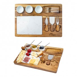 Custom Printed Milton 11-Piece Acacia Wood Cheese Set