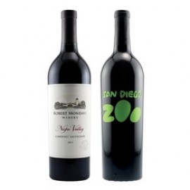 Custom Labeled Etched Robert Mondavi Napa Valley Cabernet with 1 Color Fill  Custom Labeled Etched Robert Mondavi Napa Valley Cabernet with 1 Color Fill