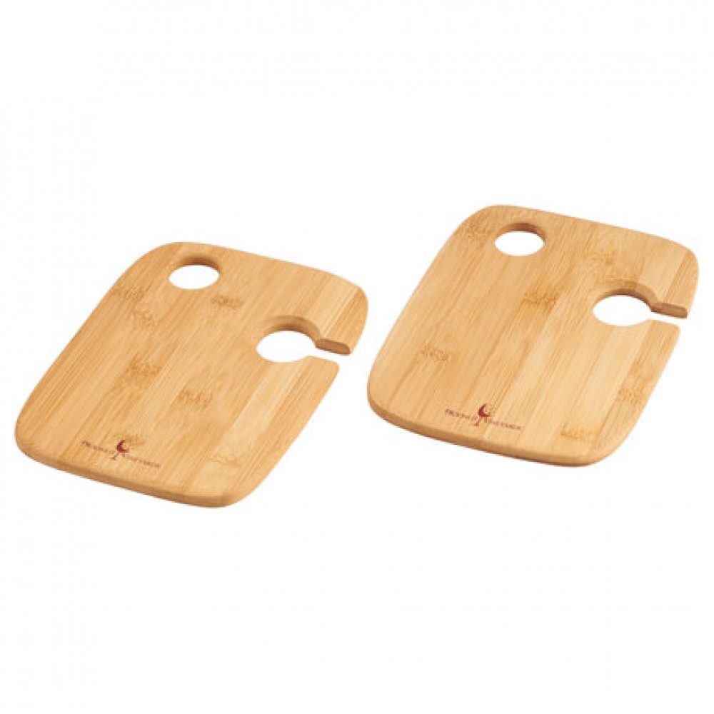 Bamboo 2-piece Wine Plate Set Logo Branded