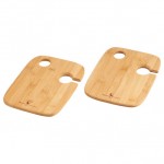 Bamboo 2-piece Wine Plate Set Logo Branded