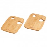 Bamboo 2-piece Wine Plate Set Logo Branded