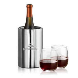 Custom Printed Jacobs Wine Cooler & 2 Crestview Stemless Wine