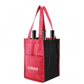 Logo Branded 4-Bottle Reusable Wine Bags