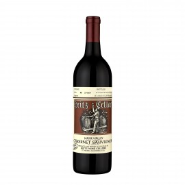 Etched Heitz Cellar Cabernet Sauvignon Napa Valley Red Wine w/Color Fill with Logo  Etched Heitz Cellar Cabernet Sauvignon Napa Valley Red Wine w/Color Fill with Logo
