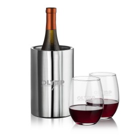 Jacobs Wine Cooler & 2 Stanford Stemless Wine with Logo  Jacobs Wine Cooler & 2 Stanford Stemless Wine with Logo