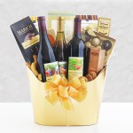 Golden Vineyard Gourmet Wine Gift Basket with Logo