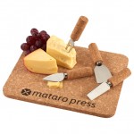 Logo Branded Cork 5 Piece Cheese Serving Set