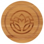 Round Bamboo Coaster Set with Holder Logo Branded