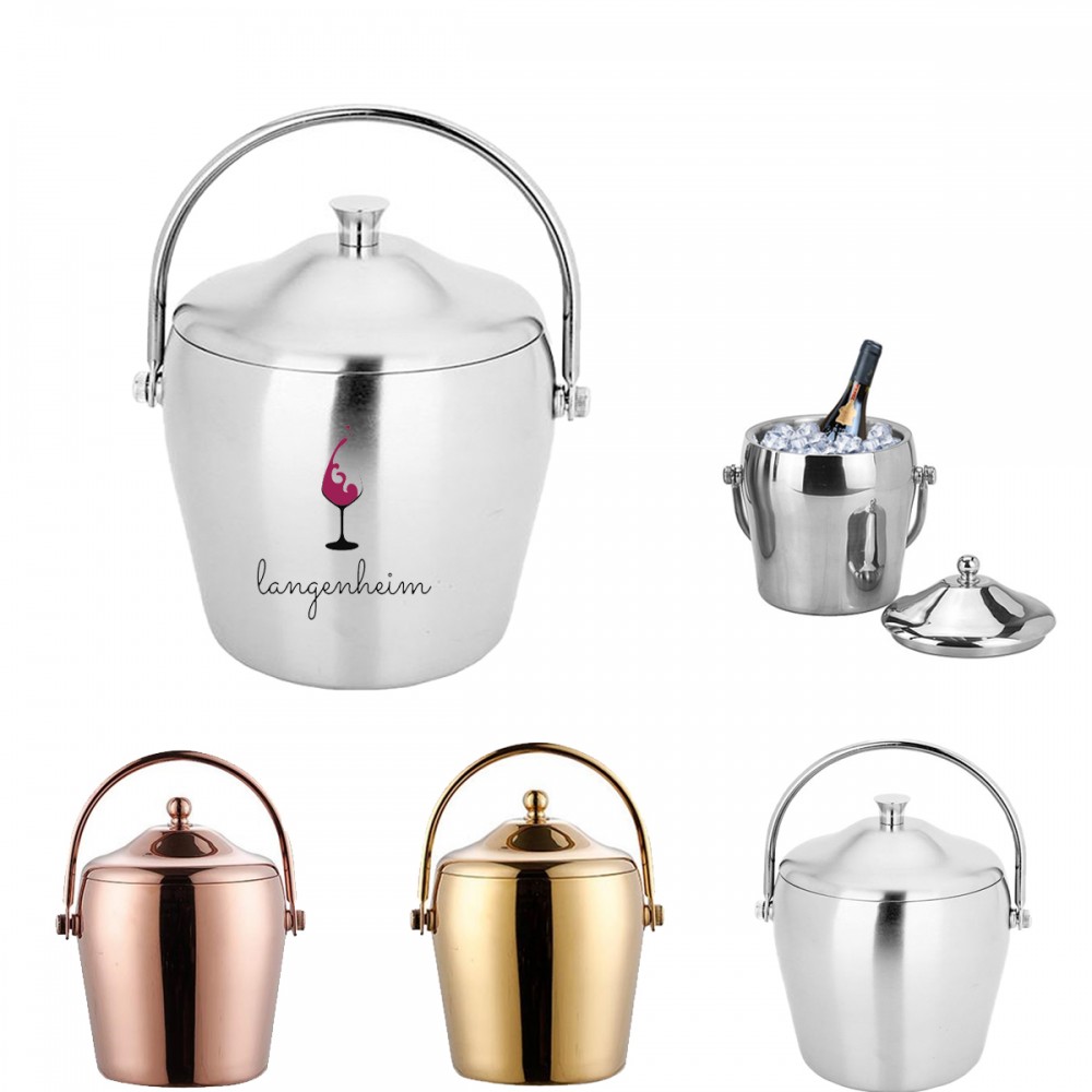 Double Walled Insulated Ice Bucket 2L with Logo Double Walled Insulated Ice Bucket 2L with Logo