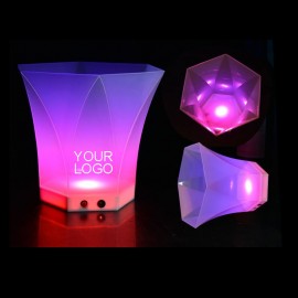 6 Liter PP LED Hexagonal Ice Bucket - Rechargeable Style with Logo
