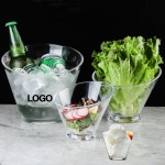 Clear Acrylic Slanted Ice Cream Bowl with Logo