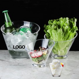 Clear Acrylic Slanted Ice Cream Bowl with Logo  Clear Acrylic Slanted Ice Cream Bowl with Logo