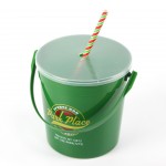 32 Oz. Plastic Drink Buckets w/Cover with Logo