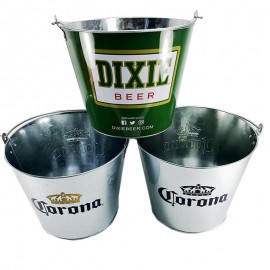 Logo Branded 5 Quart Galvanized Ice Bucket  Logo Branded 5 Quart Galvanized Ice Bucket