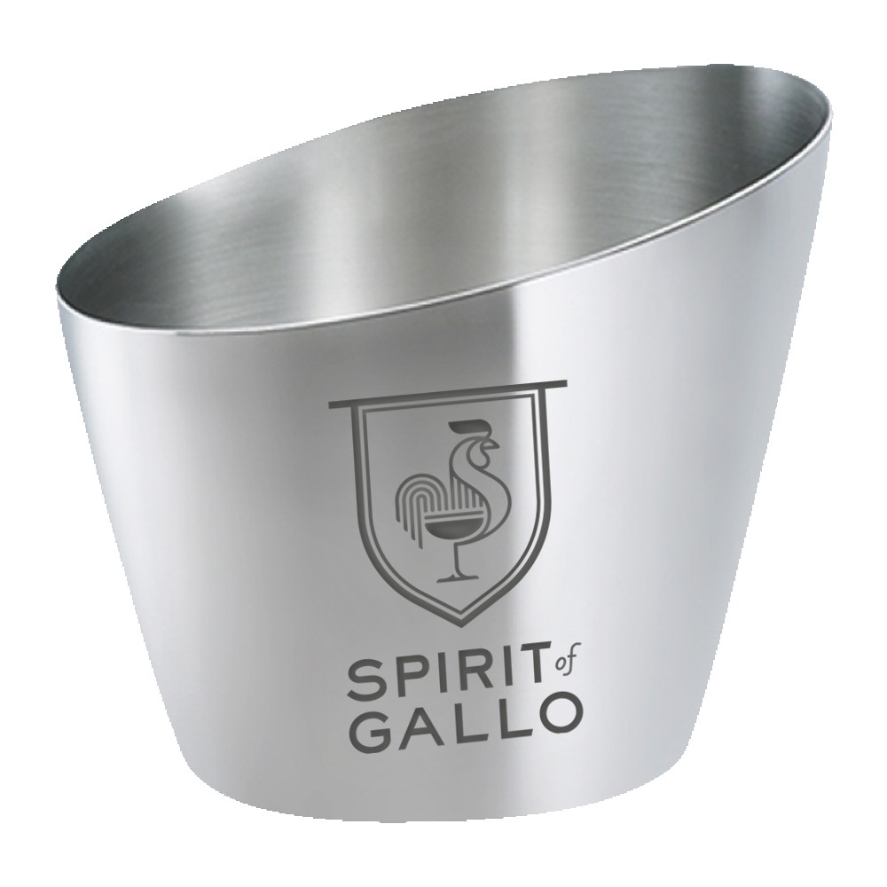 Large Slant Metal Ice Bucket with Logo