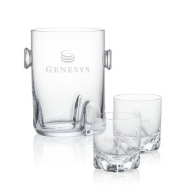Personalized Hillcrest Ice Bucket & 2 On-the-Rocks