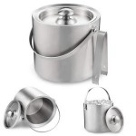 Double Walled Stainless Steel Ice Bucket 1.3L with Logo