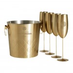 Promotional Stainless Steel Ice Bucket Champagne Flute Set