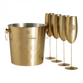 Promotional Stainless Steel Ice Bucket Champagne Flute Set  Promotional Stainless Steel Ice Bucket Champagne Flute Set