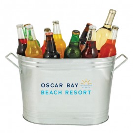 Personalized Twine Living "Cold Drinks" Galvanized Metal Ice Tub  Personalized Twine Living "Cold Drinks" Galvanized Metal Ice Tub