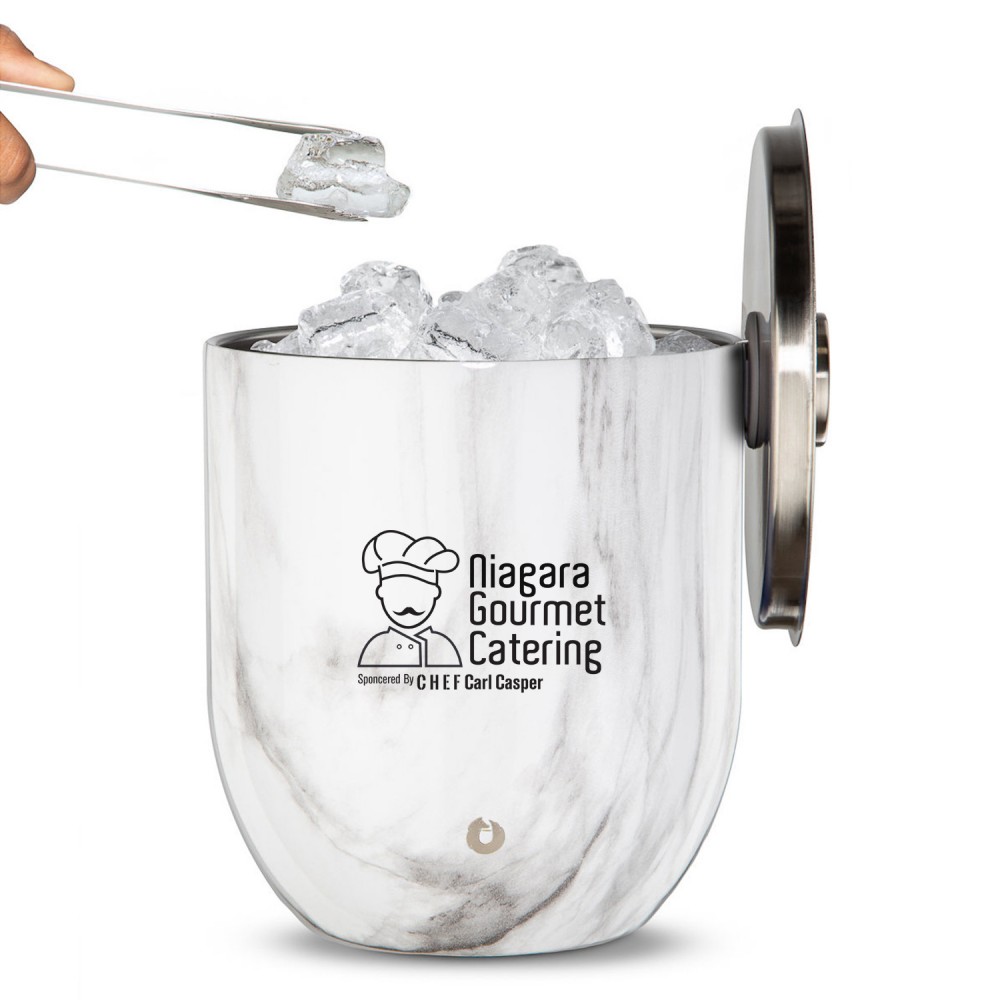 Snowfox Marble Ice Bucket with Logo Snowfox Marble Ice Bucket with Logo