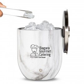 Personalized Snowfox Marble Ice Bucket  Personalized Snowfox Marble Ice Bucket