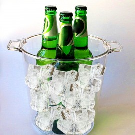 Promotional 4.5L Clear Plastic Ice Bucket with Handle  Promotional 4.5L Clear Plastic Ice Bucket with Handle