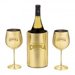 Personalized Stainless Steel Wine Chiller Glass Set