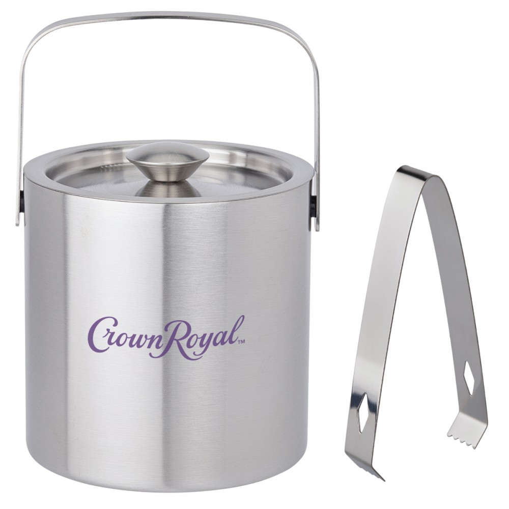 1.3 L Double Walled Stainless Steel Ice Bucket with Logo