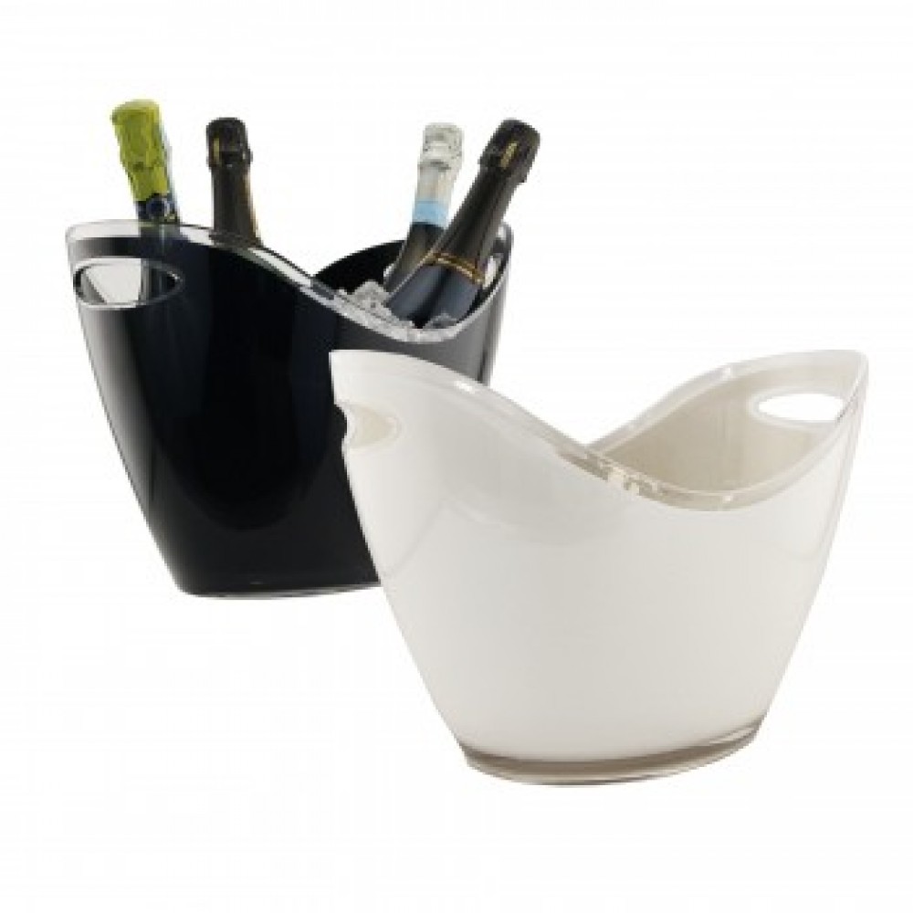 Personalized Large Black or White Oval Wine Bucket