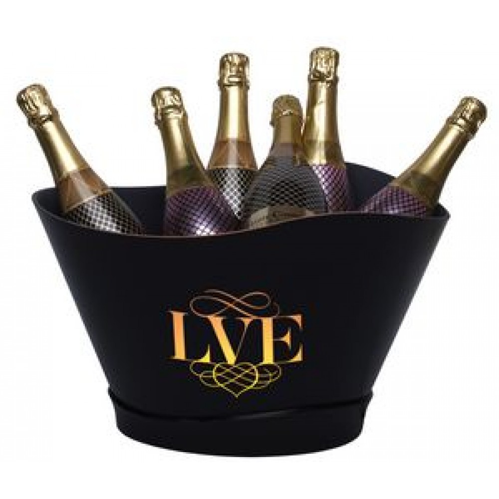 Large Black Plastic LED Ice Bucket with Logo Large Black Plastic LED Ice Bucket with Logo