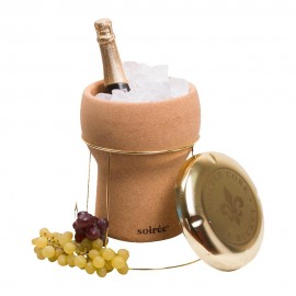 Champagne Cork Ice Bucket with Lid & Stand with Logo