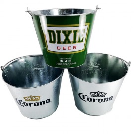 5-Quart Galvanized Pail Beer Bucket, Ice Bucket for Beer, Wine, Champagne, Parties, Centerpieces with Logo