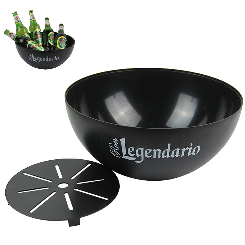 3L Round Shape Plastic Ice Bucket For Beer with Logo