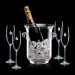 Lyndhurst Champagne Bucket & 4 Flutes Custom Engraved