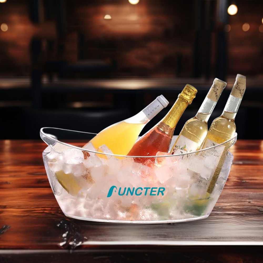 Clear Plastic 5L Ice Bucket WIth Handle For Bar Party with Logo Clear Plastic 5L Ice Bucket WIth Handle For Bar Party with Logo