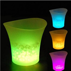 5L Glowing LED Ice Bucket Champagne Wine Drinks Beer Ice Cooler for Restaurant Bars Nightclubs KTV with Logo