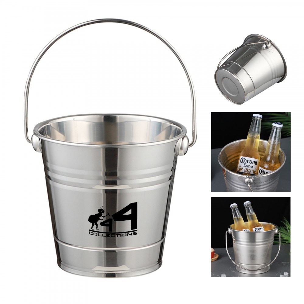 101.4 Oz Portable Water Ice Bucket with Logo