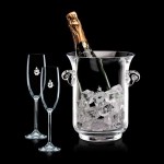 Lyndhurst Champagne Bucket & 2 Flutes Logo Branded